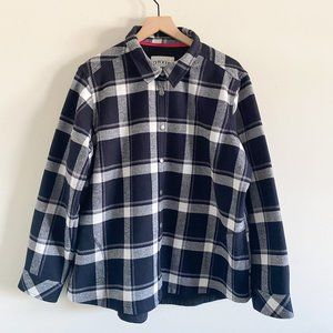 Orvis Blue Buffalo Plaid Flannel Jacket Size XXL | Snap Front Cotton Outdoor Lay